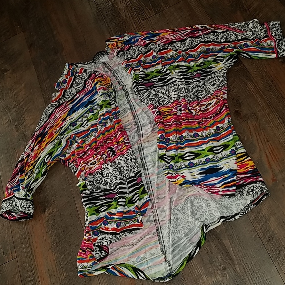 Parker Avenue colorful print kimono 1X